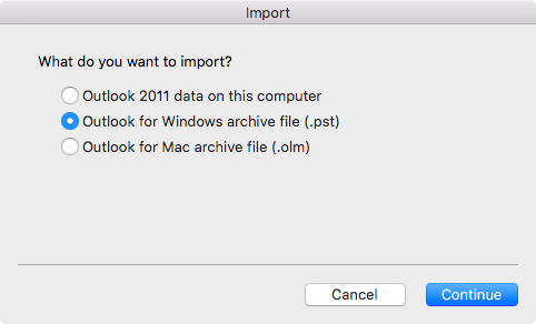 Knowledge Base How Do I Import An Outlook Pst Or Olm Data File On A Mac