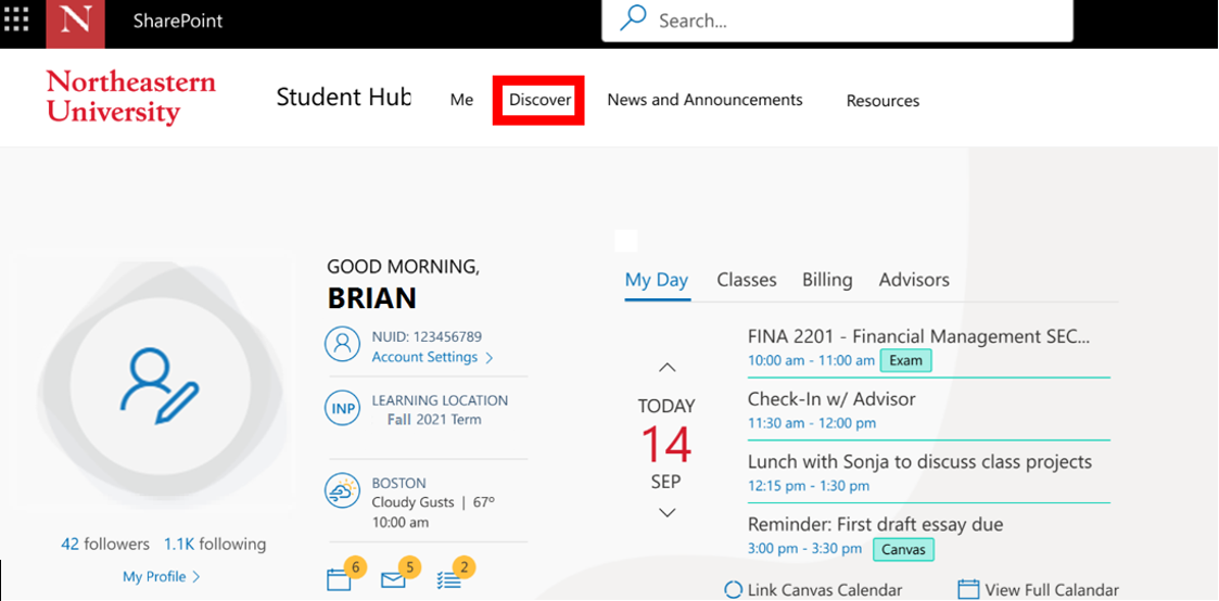 How Do I Use The Discover Page Of The Student Hub? - Northeastern ...